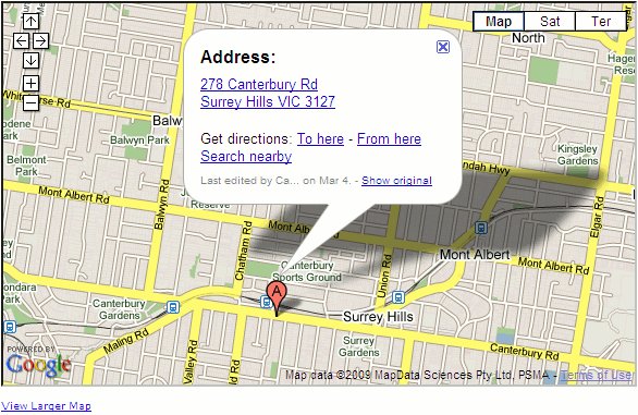 Map showing Nobelius Auctions location